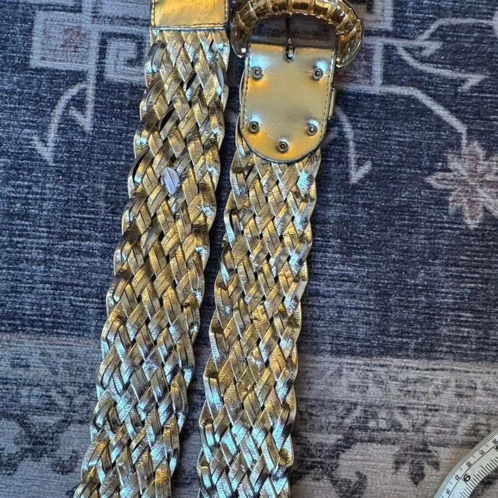 Gold braided belt with rhinestones